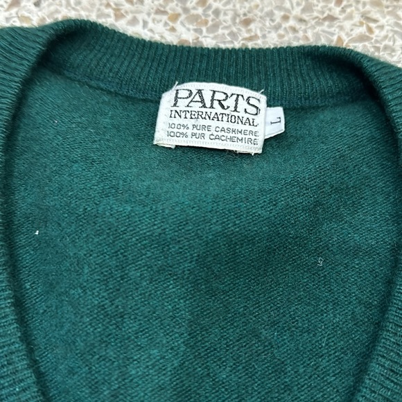 Men’s Parts International Green Cashmere Sweater - Picture 2 of 4